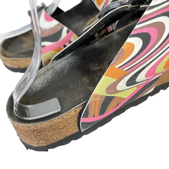 PAPILLIO BIRKENSTOCK Arizona Print Genuine Leather Slides Sandals Slip On sz 6 - Picture 13 of 16